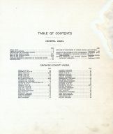 Table of Contents, Crawford County 1908